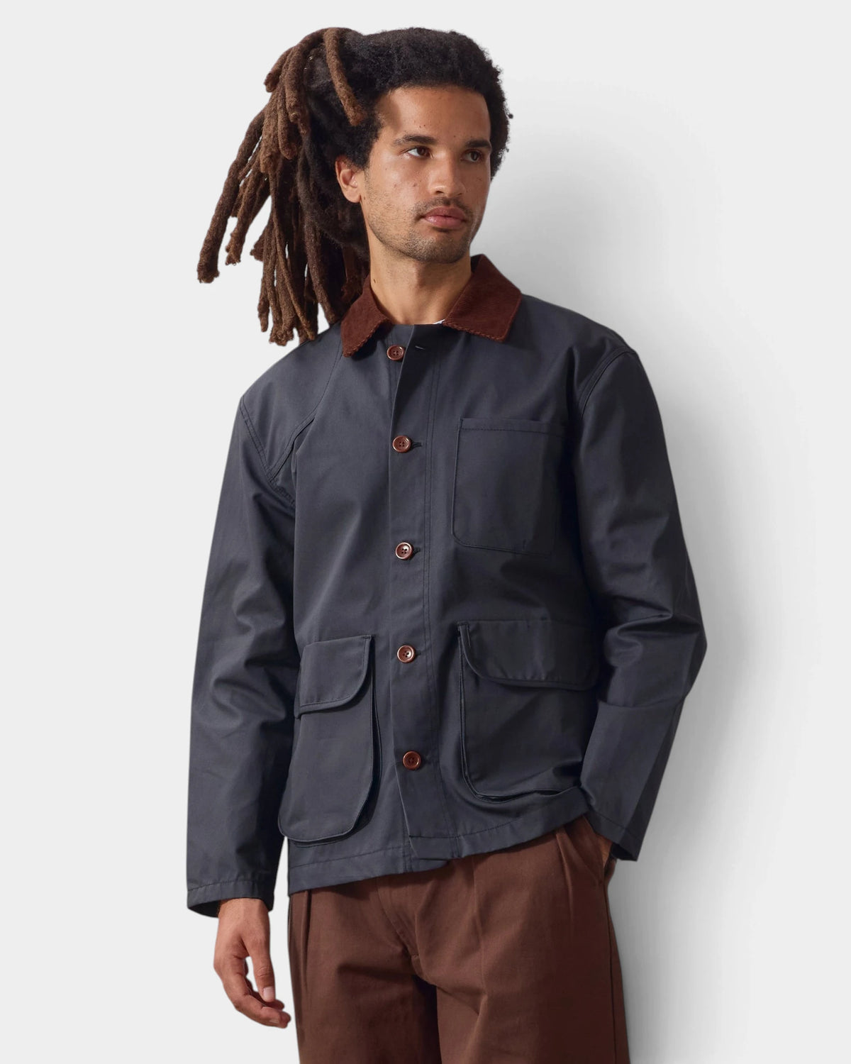 Service Works Waxed Barn Coat - Black