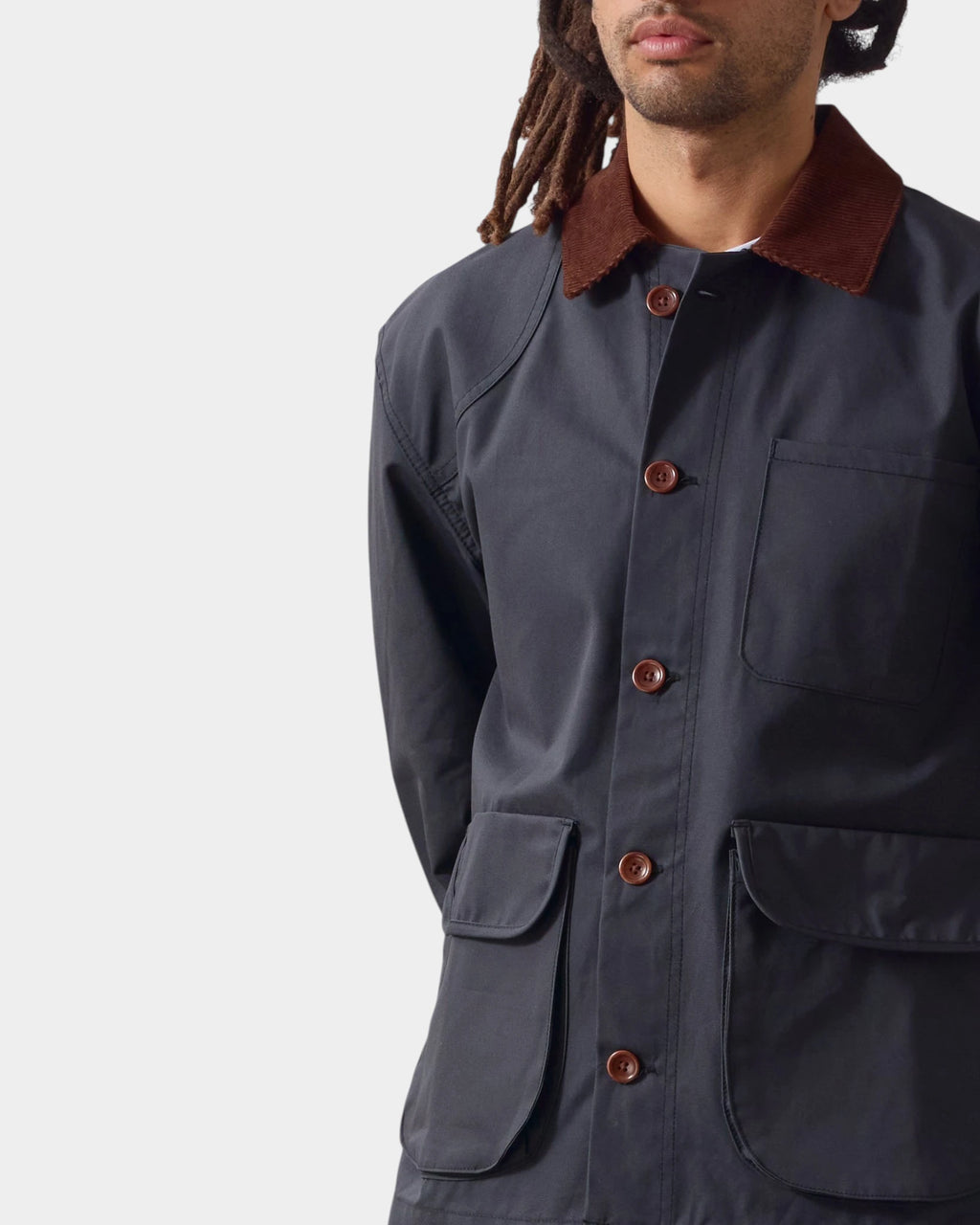 Service Works Waxed Barn Coat - Black