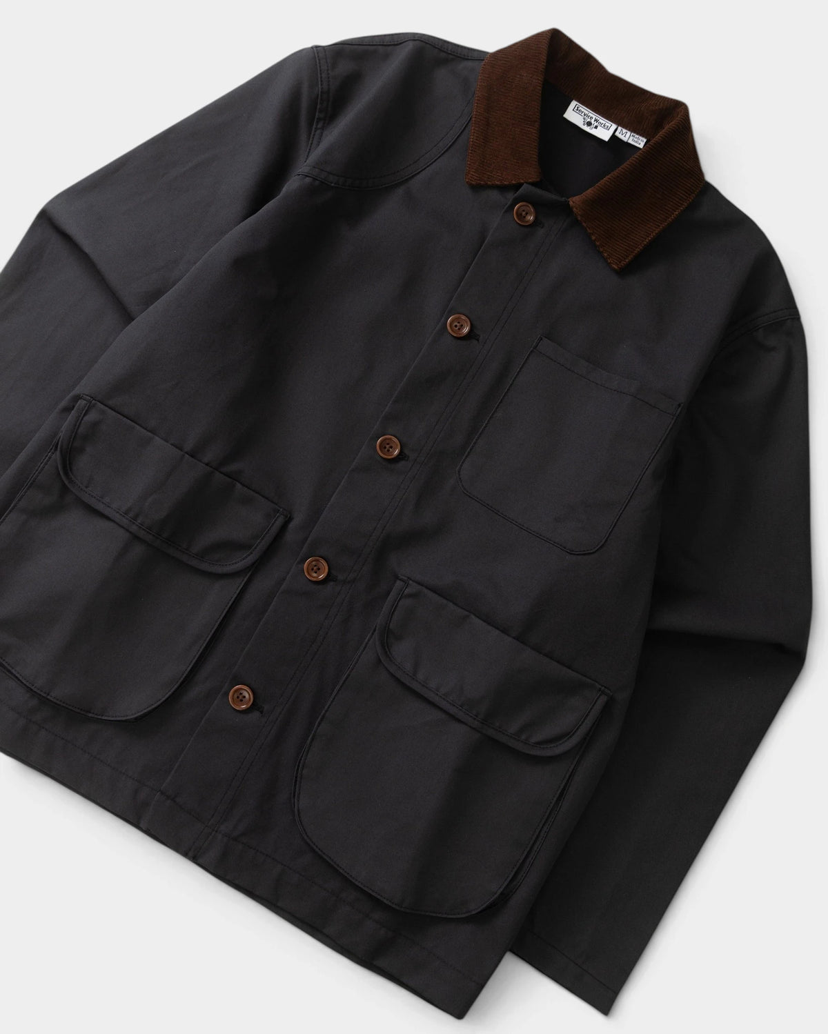 Service Works Waxed Barn Coat - Black