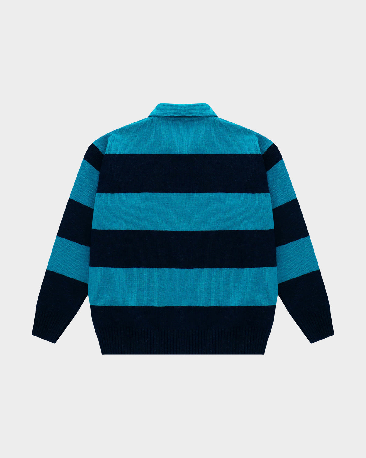 Lockwood Embroidered Striped Polo Knit Sweater - Navy/Blue
