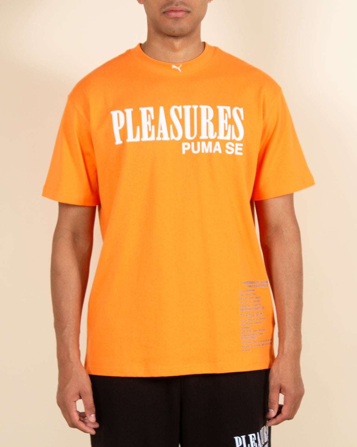 Puma X Pleasures Typo Tee - Orange Glo