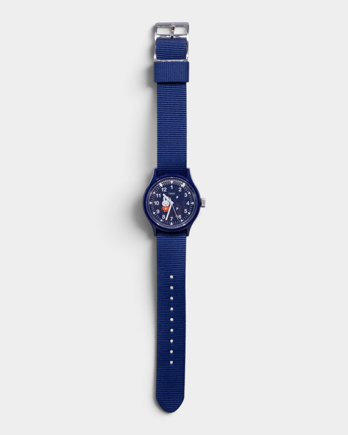 Timex x Pop Trading Company x Miffy MK1 36mm watch in navy, with a navy strap and Miffy on the dial