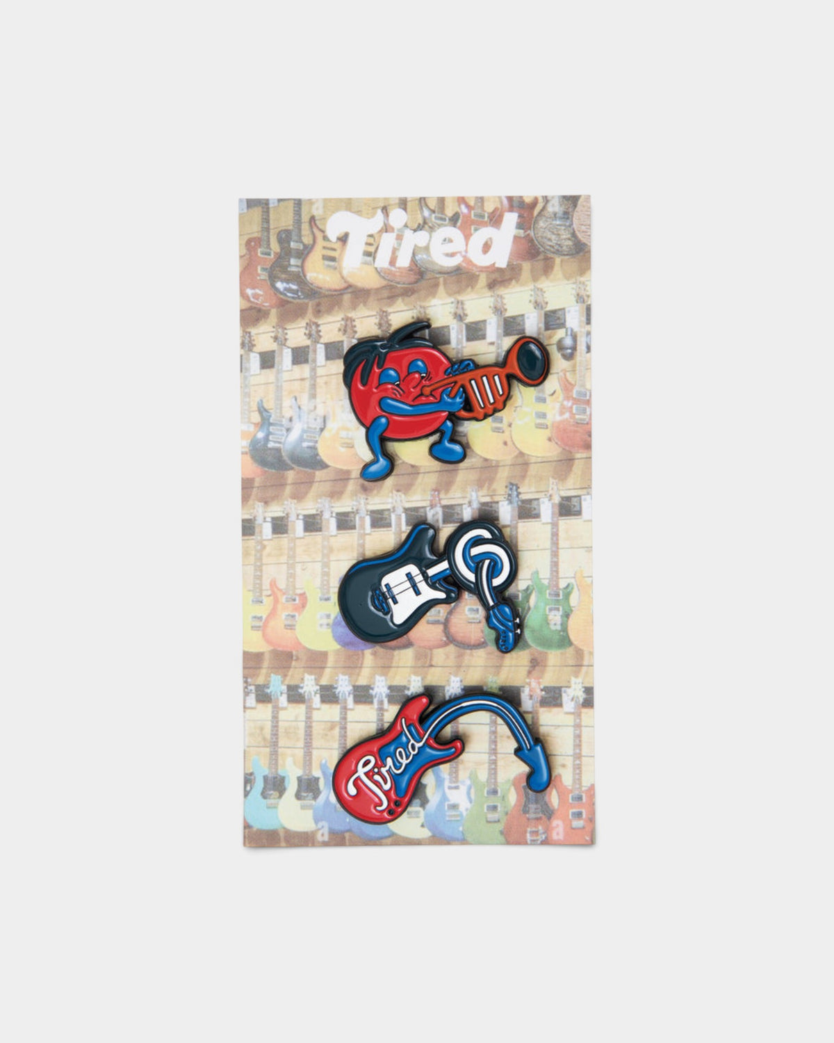 Tired Skateboards Music Pins