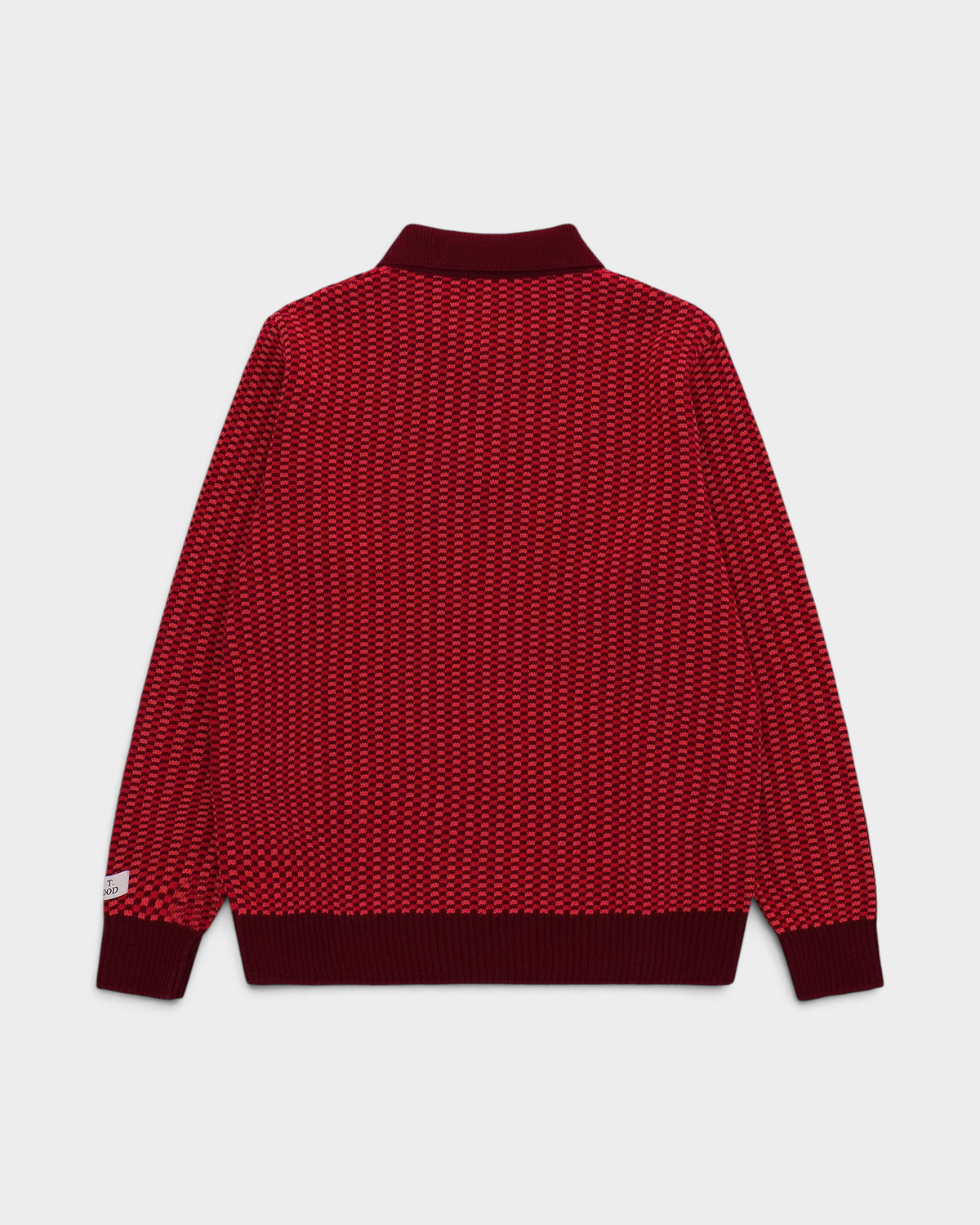 Lockwood Half Zip Knit Checkered - Burgundy