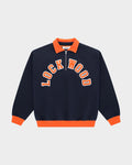 Lockwood Varsity Polo Half-Zip Sweatshirt - Navy/Orange