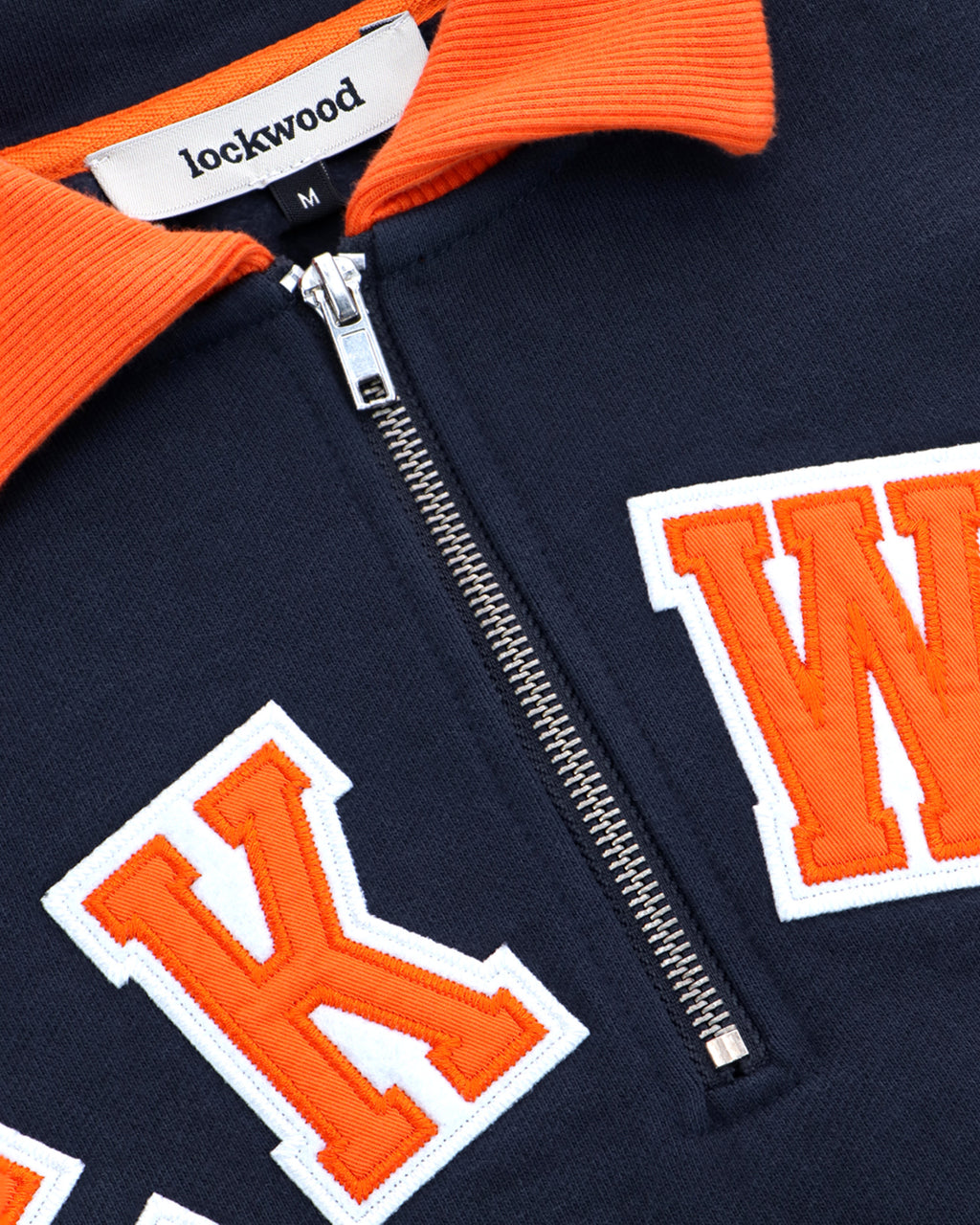 Lockwood Varsity Polo Half-Zip Sweatshirt - Navy/Orange
